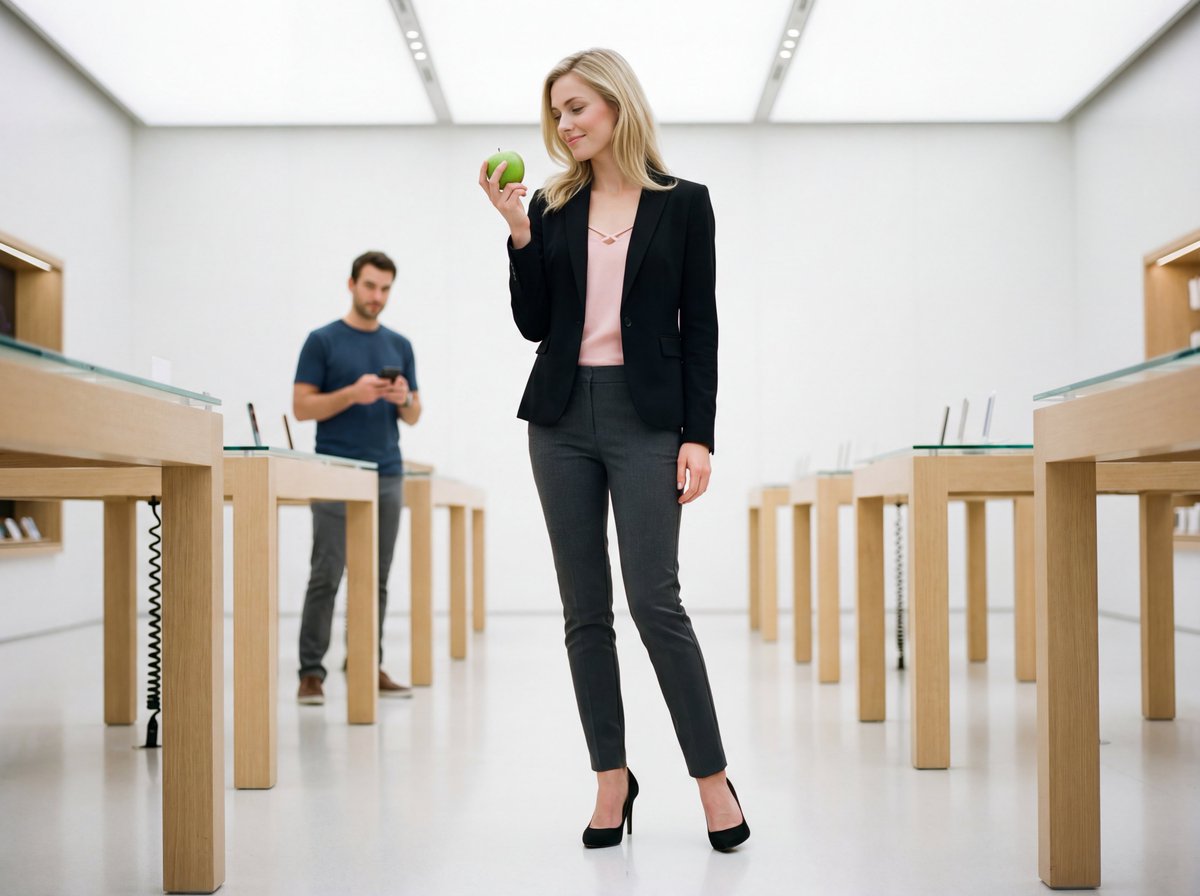 AI Prompt for Luxury Retail Editorial Photography with Symbolic Apple
