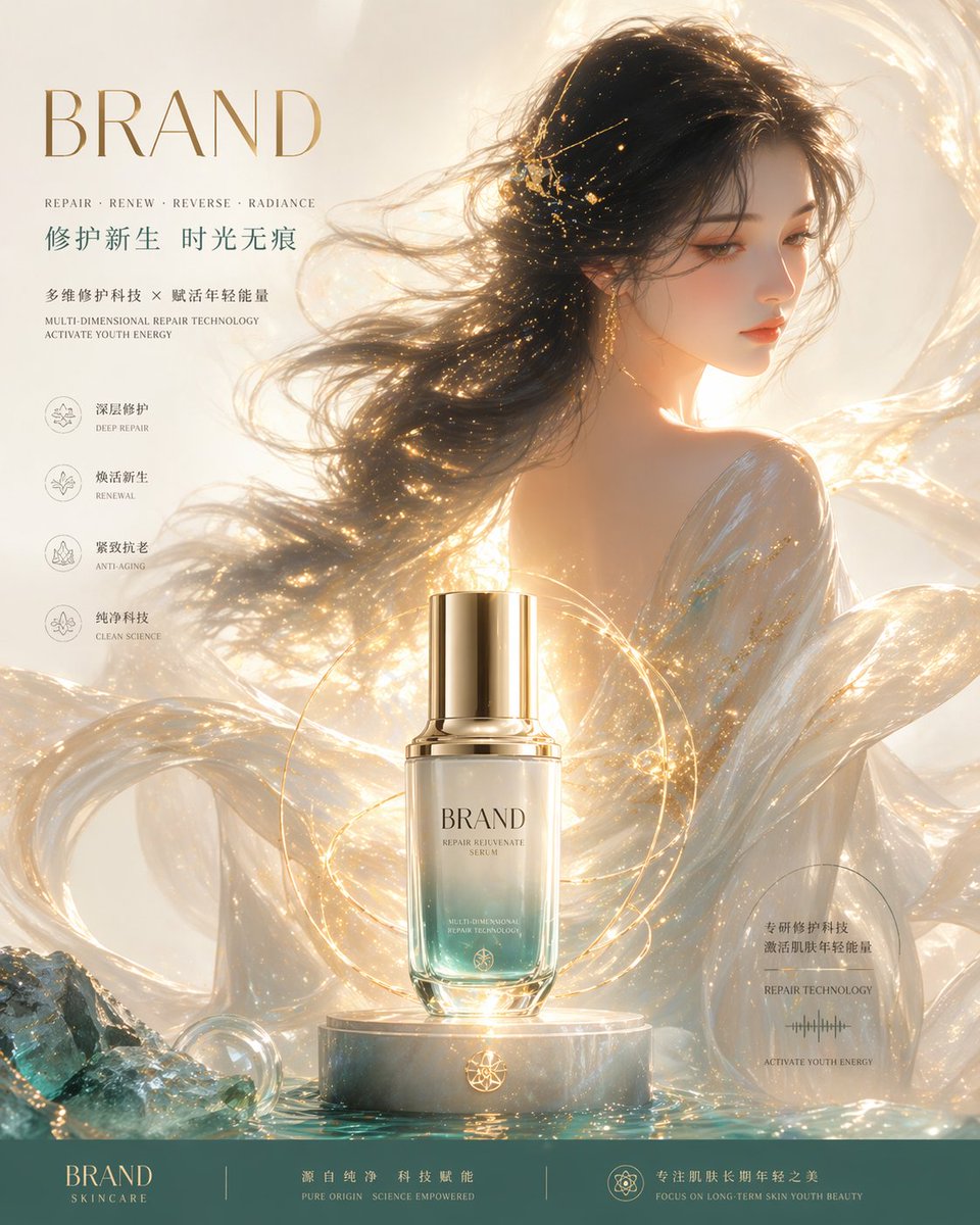 AI Prompt for Luxury Skincare Brand Key Visual