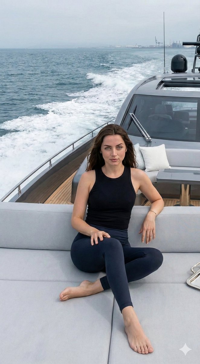 AI Prompt for Luxury Yacht Photography with Ana de Armas