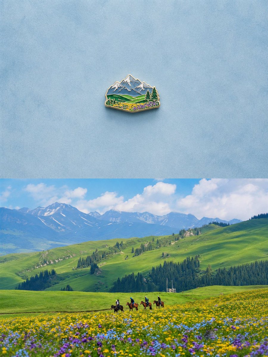 AI Prompt for Minimalist Alpine Landscape Magnet Design