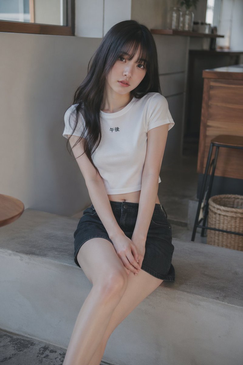 AI Prompt for Minimalist Cafe Portrait of Young Woman