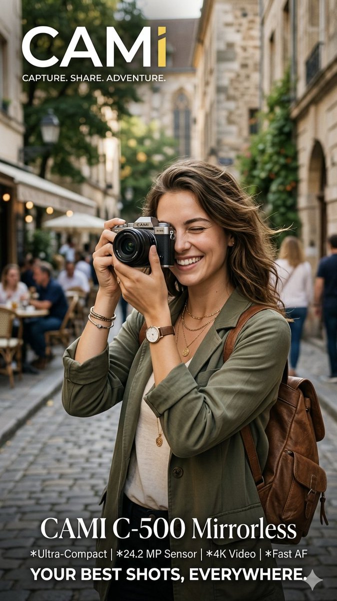 AI Prompt for Mirrorless Camera Advertisement