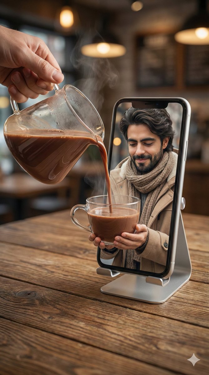 AI Prompt for Mixed Reality Hot Chocolate Pour Scene