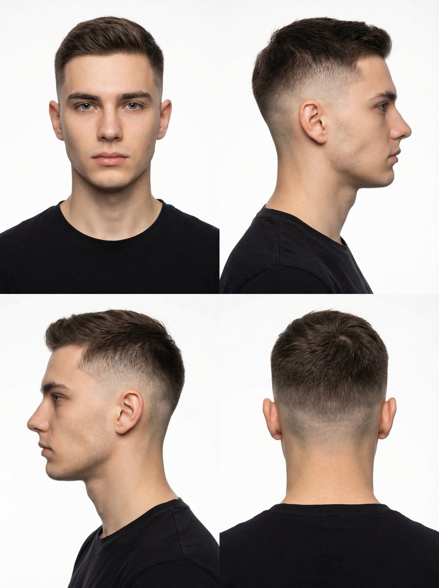 AI Prompt for Modern Fade Haircut Studio Portrait