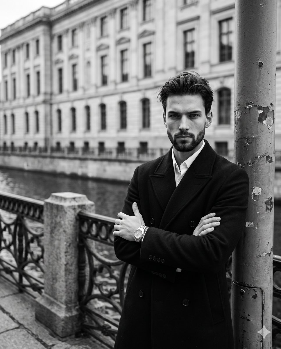 AI Prompt for Monochromatic Male Film Noir Portrait - Instantly Create Moody and Sophisticated Imagery
