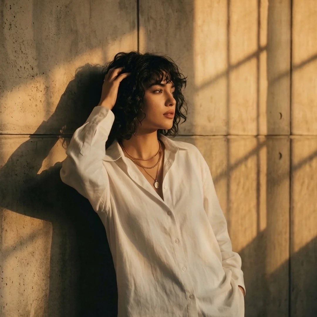 AI Prompt for Moody Cinematic Portrait at Golden Hour with Film Photography Style
