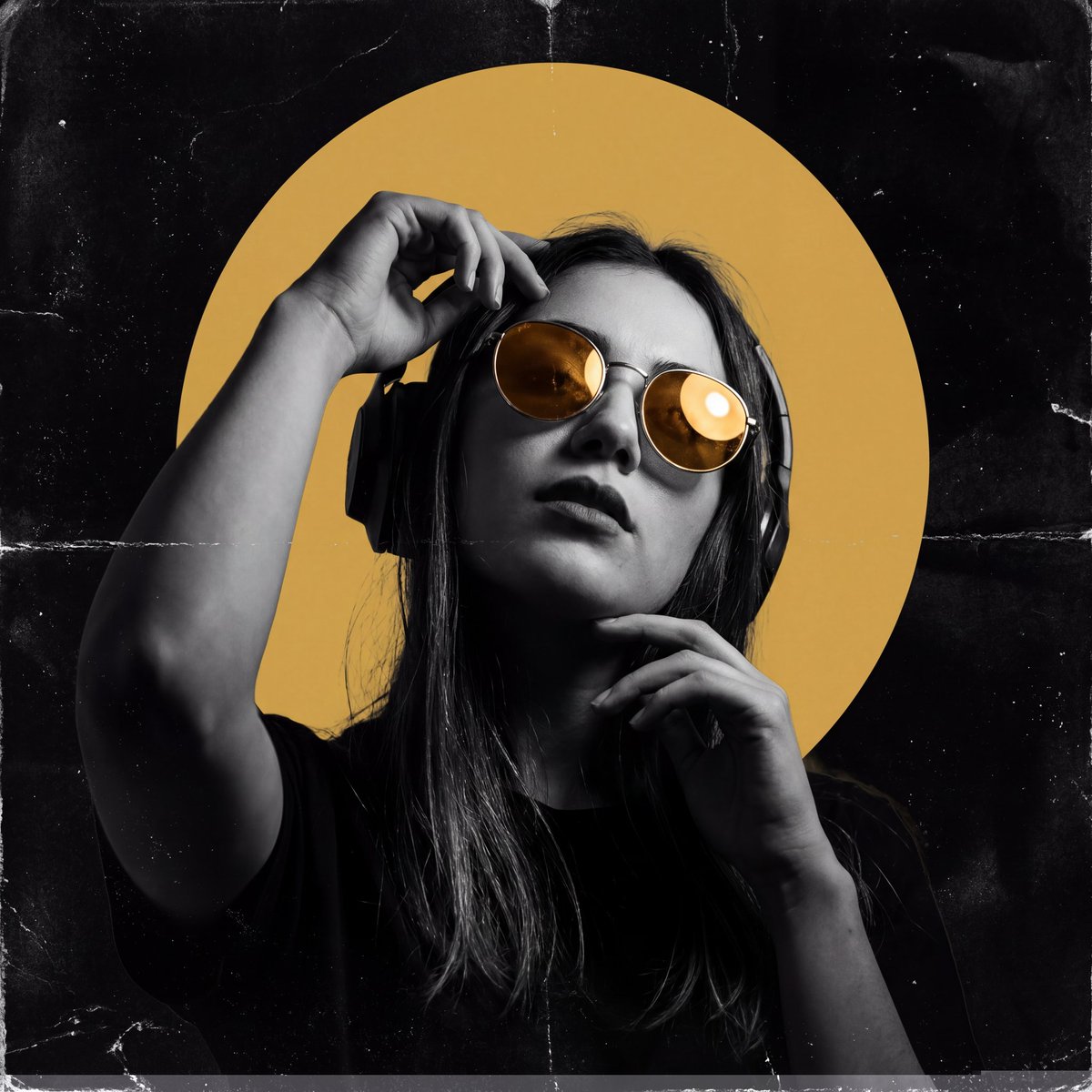 AI Prompt for Moody Monochrome Poster with Sunglasses and Grunge Textures