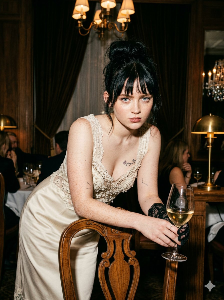 AI Prompt for Moody Nightlife Portrait with Flash Photography Style