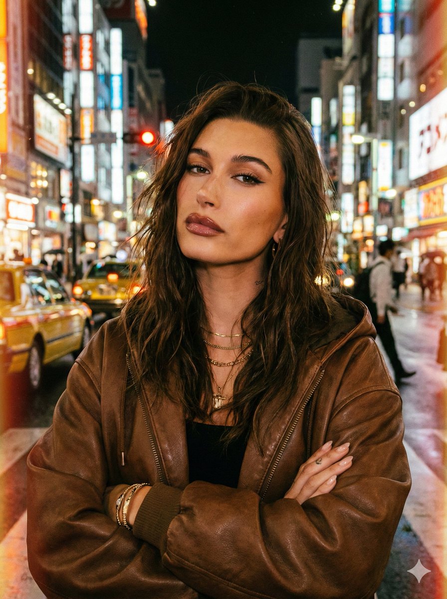 AI Prompt for Moody Tokyo Night Street Portrait in Photorealistic Style