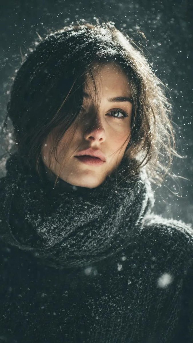 AI Prompt for Moody Winter Portrait with Backlight