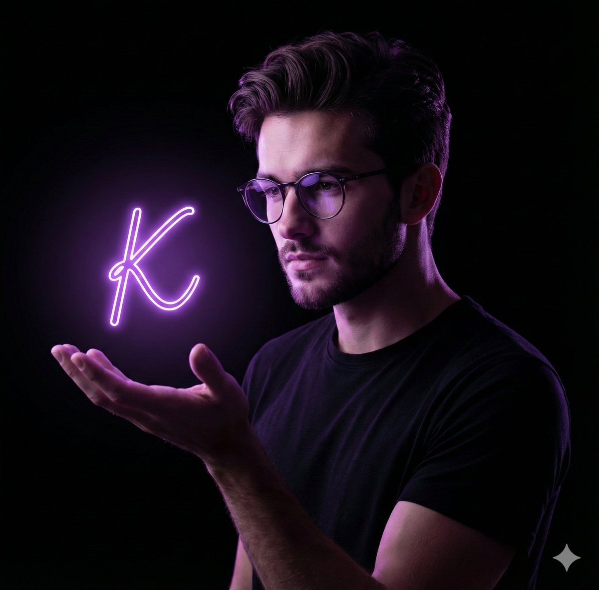 AI Prompt for Neon Portrait with Glowing Hand-Lettering