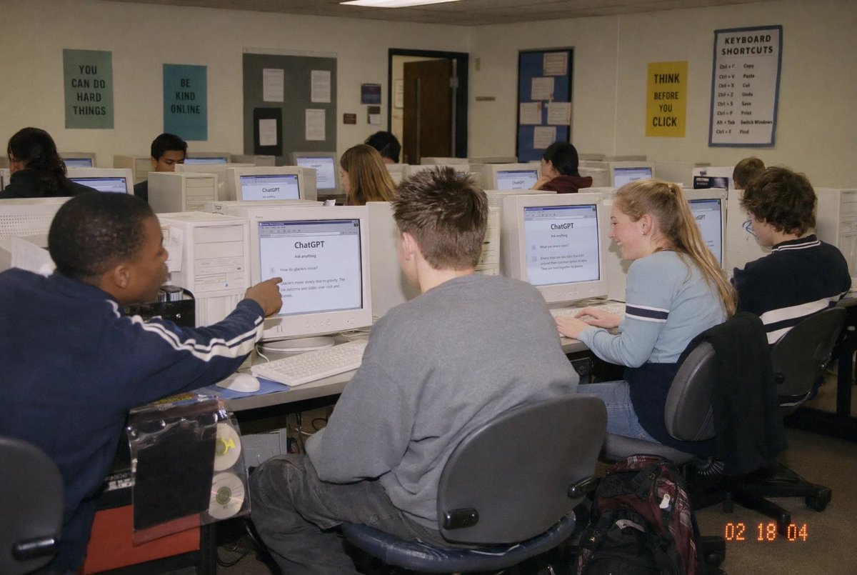 AI Prompt for Nostalgic AI Classroom Scene