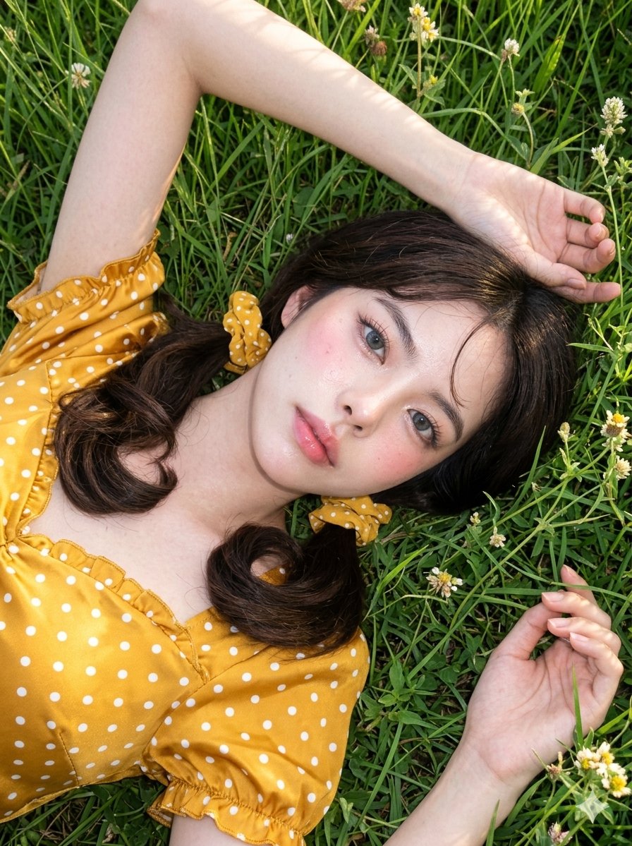 AI Prompt for Nostalgic Portrait Photography in a Green Field
