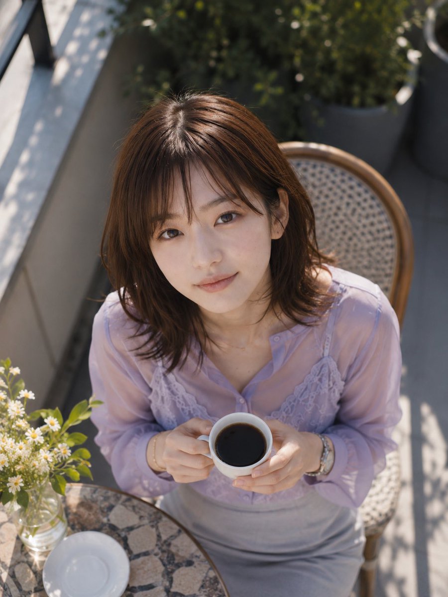 AI Prompt for Overhead Coffee Café Pose Transformation