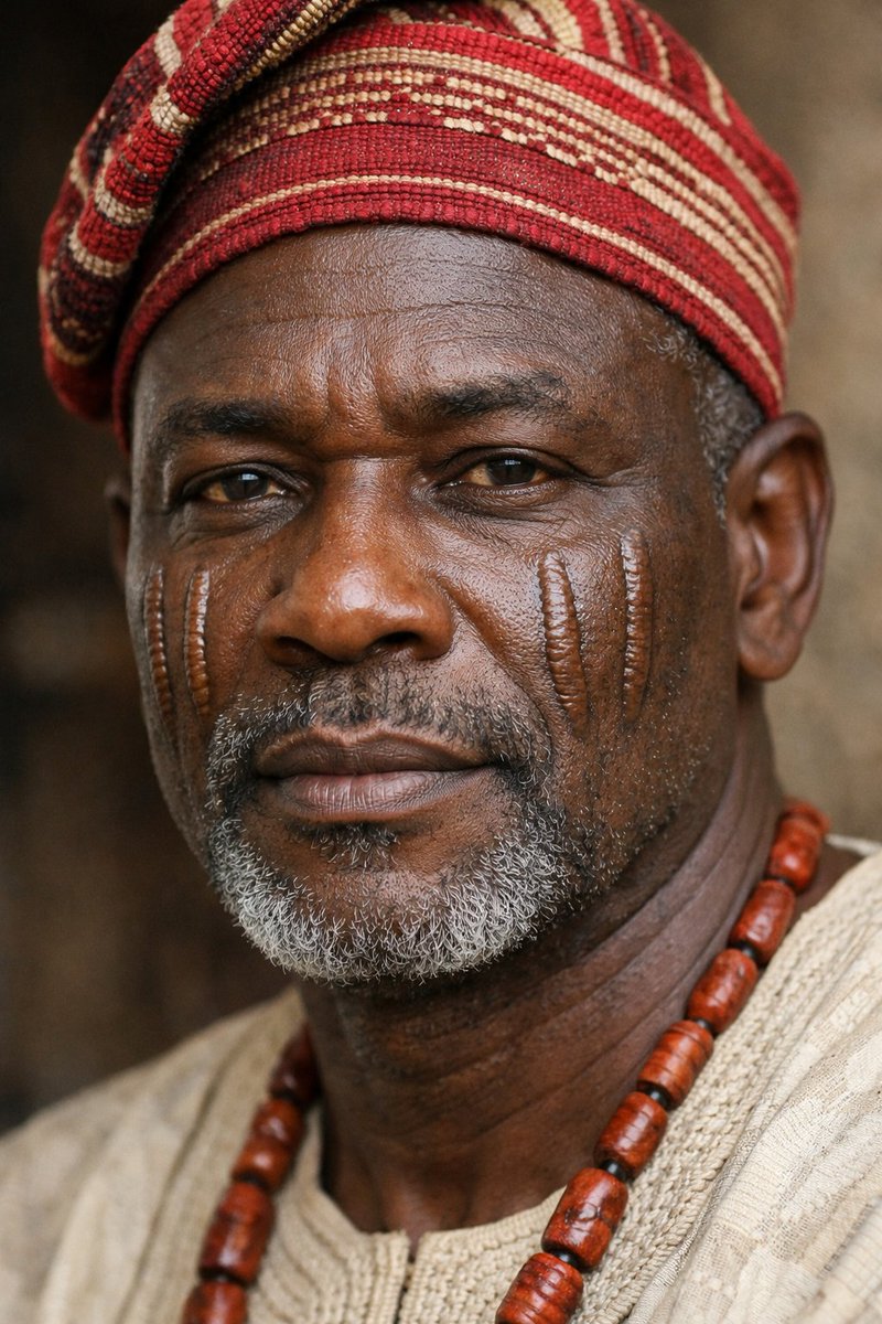 AI Prompt for Oyo Yoruba Man with 'Pele' Tribal Marks