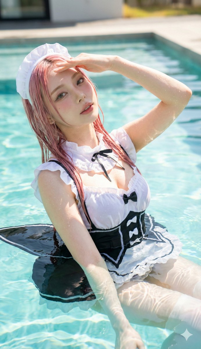 AI Prompt for Photorealistic 8K Cosplay in Pool with Wet Effects