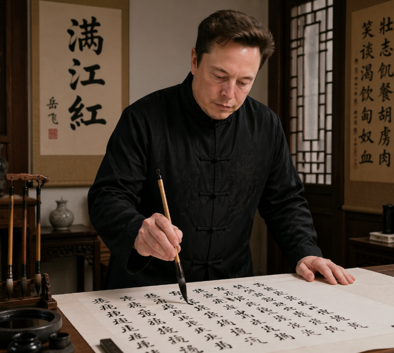 AI Prompt for Photorealistic Calligraphy Scholar Portraits with Architectural Background