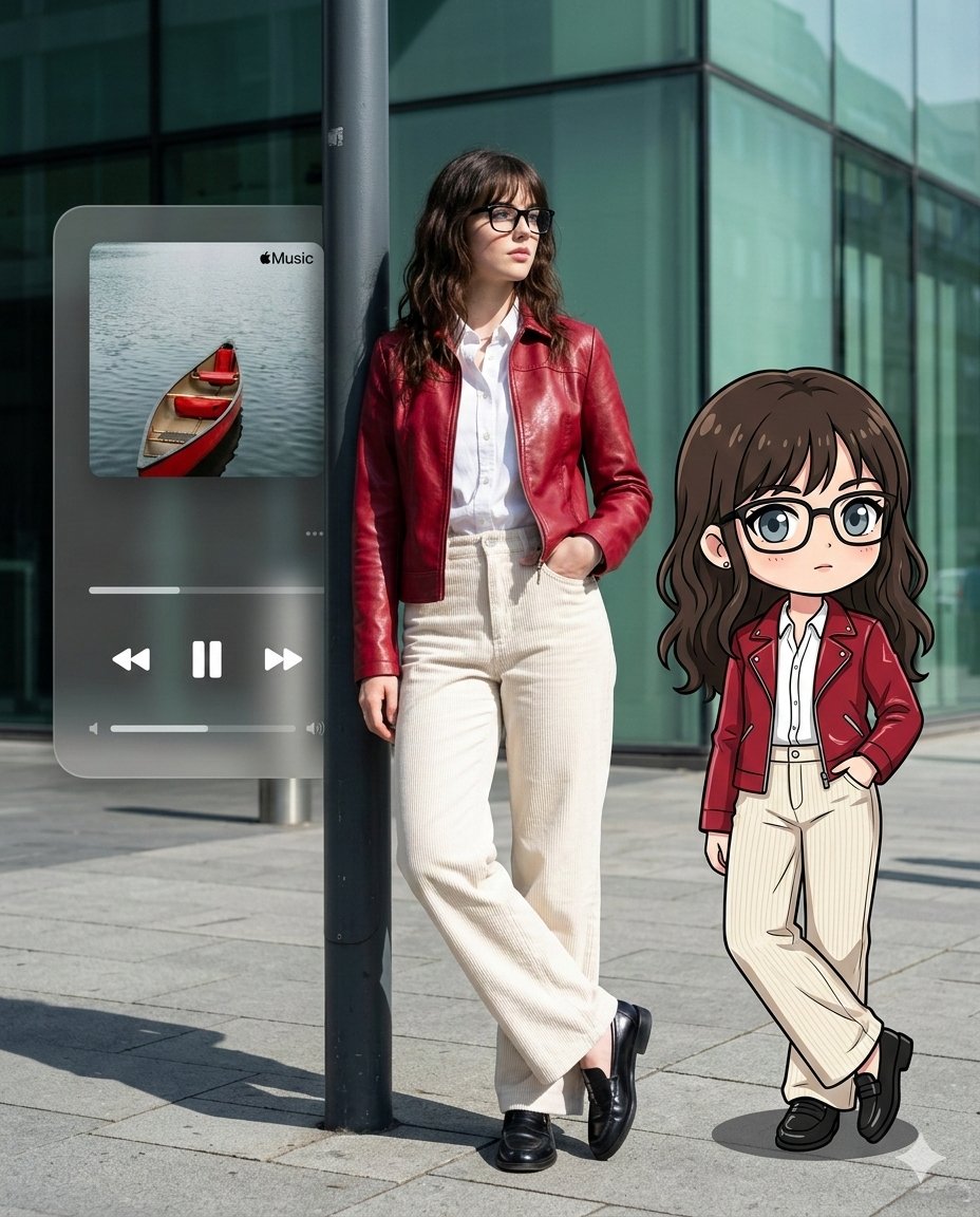 AI Prompt for Photorealistic Chibi Self-Portraits with UI Overlay
