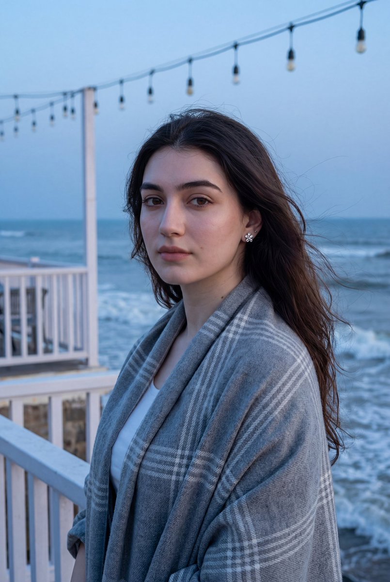 AI Prompt for Photorealistic Coastal Portrait with Cinematic Lighting