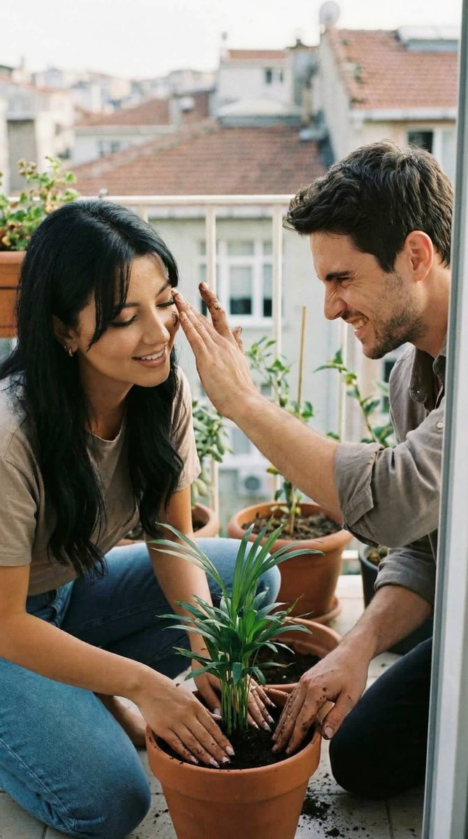 AI Prompt for Photorealistic Couple Planting Houseplant Scene