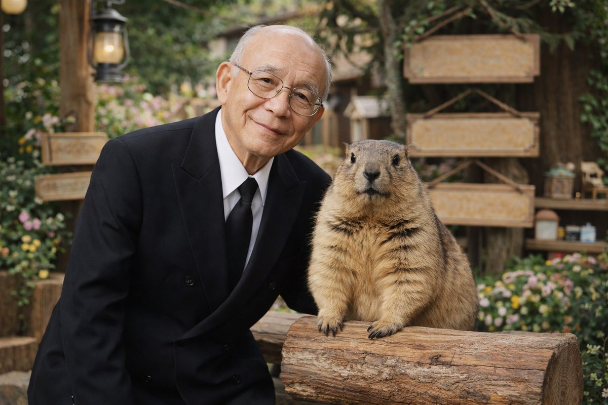 AI Prompt for Photorealistic Elderly Man and Marmot Portrait