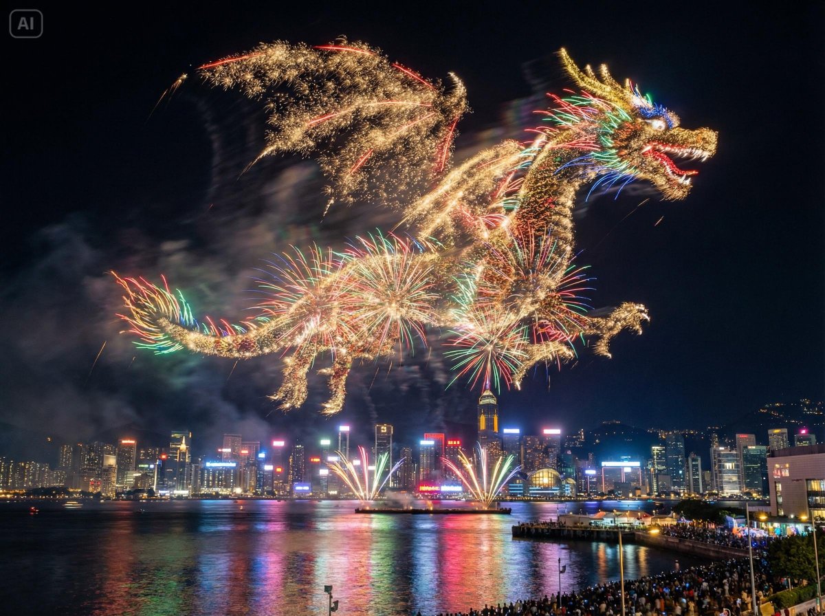 AI Prompt for Photorealistic Fireworks Display Image Generation