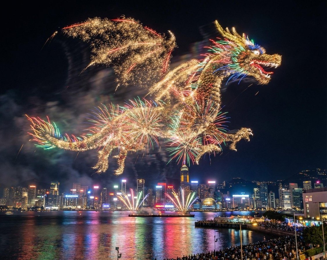 AI Prompt for Photorealistic Fireworks Silhouette Images