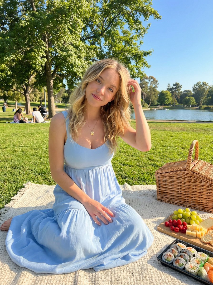 AI Prompt for Photorealistic Golden Hour Picnic Image