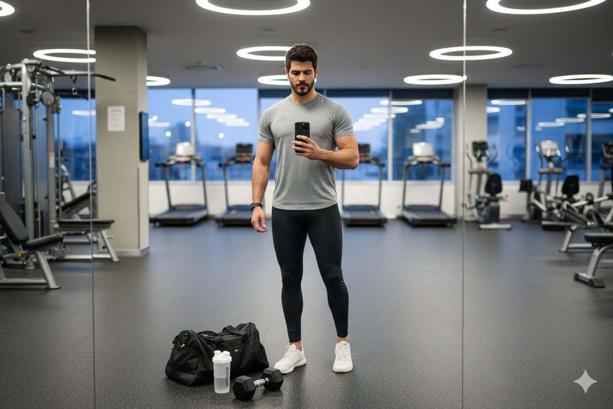 AI Prompt for Photorealistic Gym Selfie