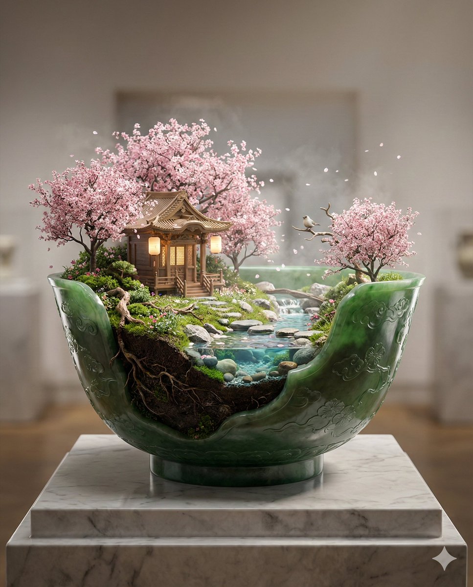 AI Prompt for Photorealistic Macro Green Jade Landscape Art