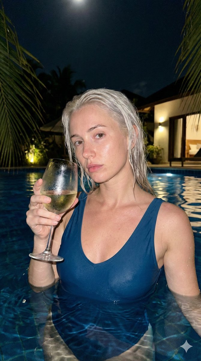 AI Prompt for Photorealistic Nighttime Portrait with Water Droplets and Wine Glass