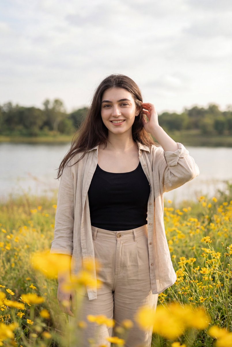 AI Prompt for Photorealistic Portrait of a Woman in Wildflowers