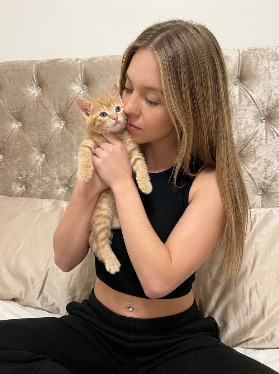 AI Prompt for Photorealistic Portrait of Female Celeb with Kitten