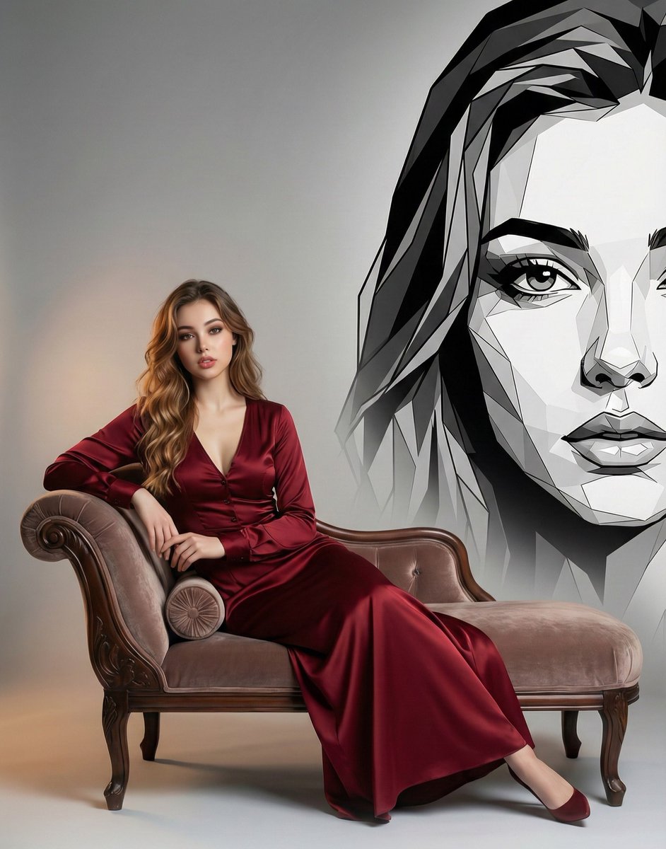 AI Prompt for Photorealistic Portraits with Geometric Backgrounds