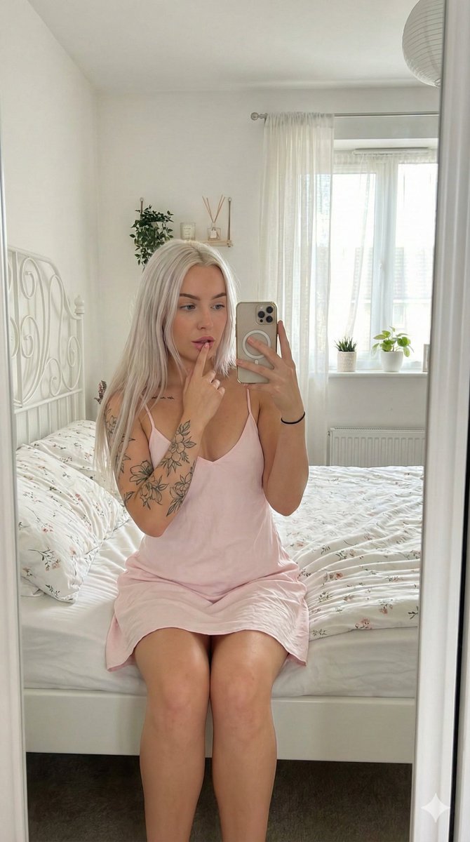 AI Prompt for Photorealistic Social Media Selfie in White Bedroom