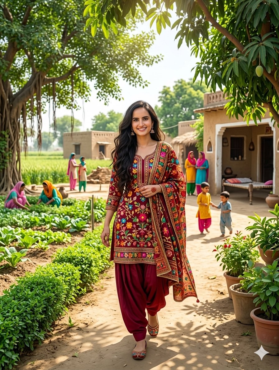 AI Prompt for Photorealistic South Asian Woman in Punjabi Village