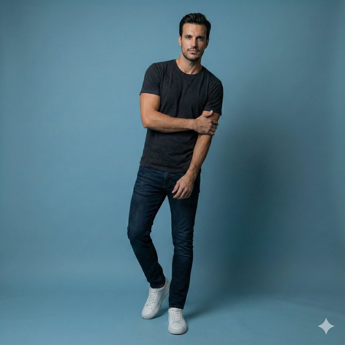 AI Prompt for PhotoRealistic Young Man Studio Portrait with Minimal Lighting