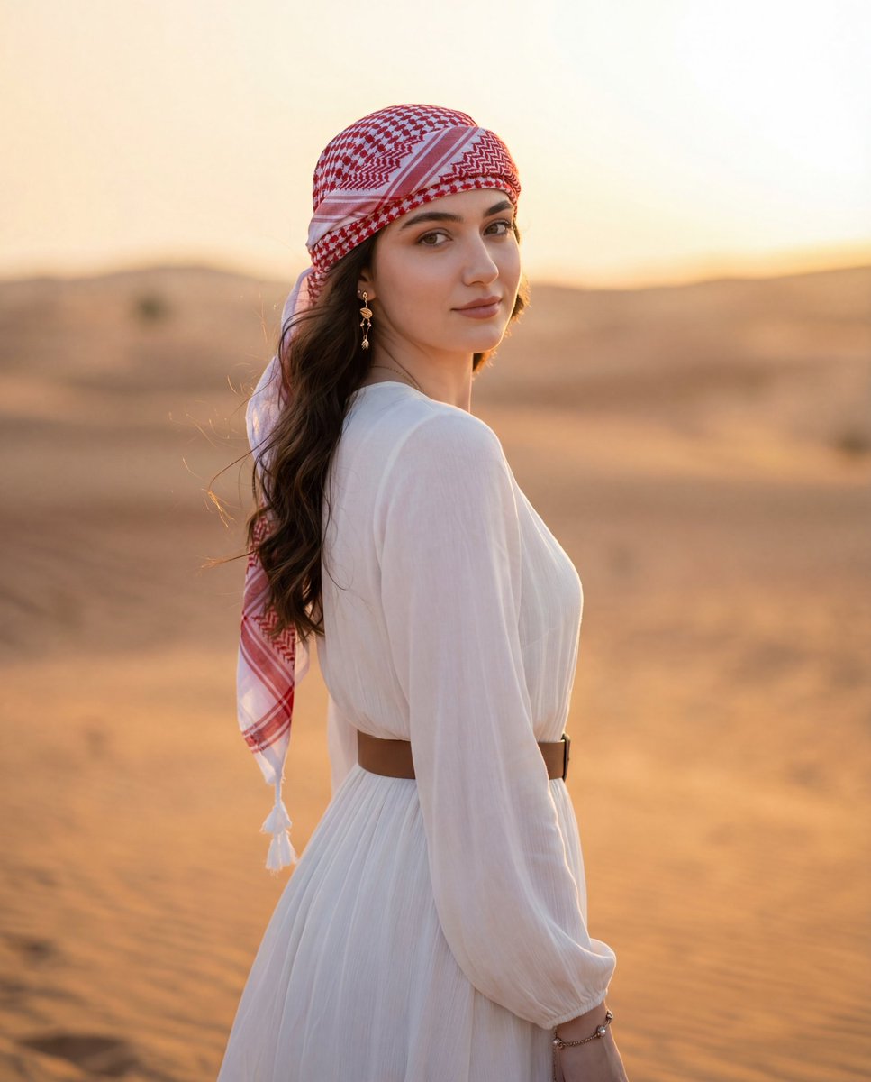 AI Prompt for Preserving Identity in Golden Hour Desert Portraits