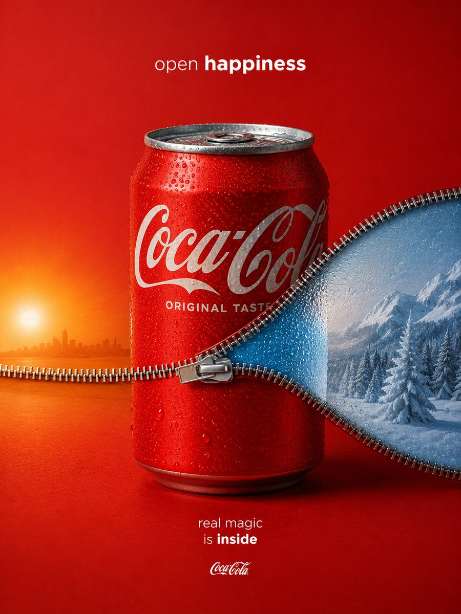 AI Prompt for Product Photography: Coca-Cola Zipper Effect