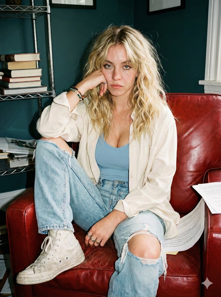 AI Prompt for Raw, Unpolished Editorial Portrait with Film Aesthetic