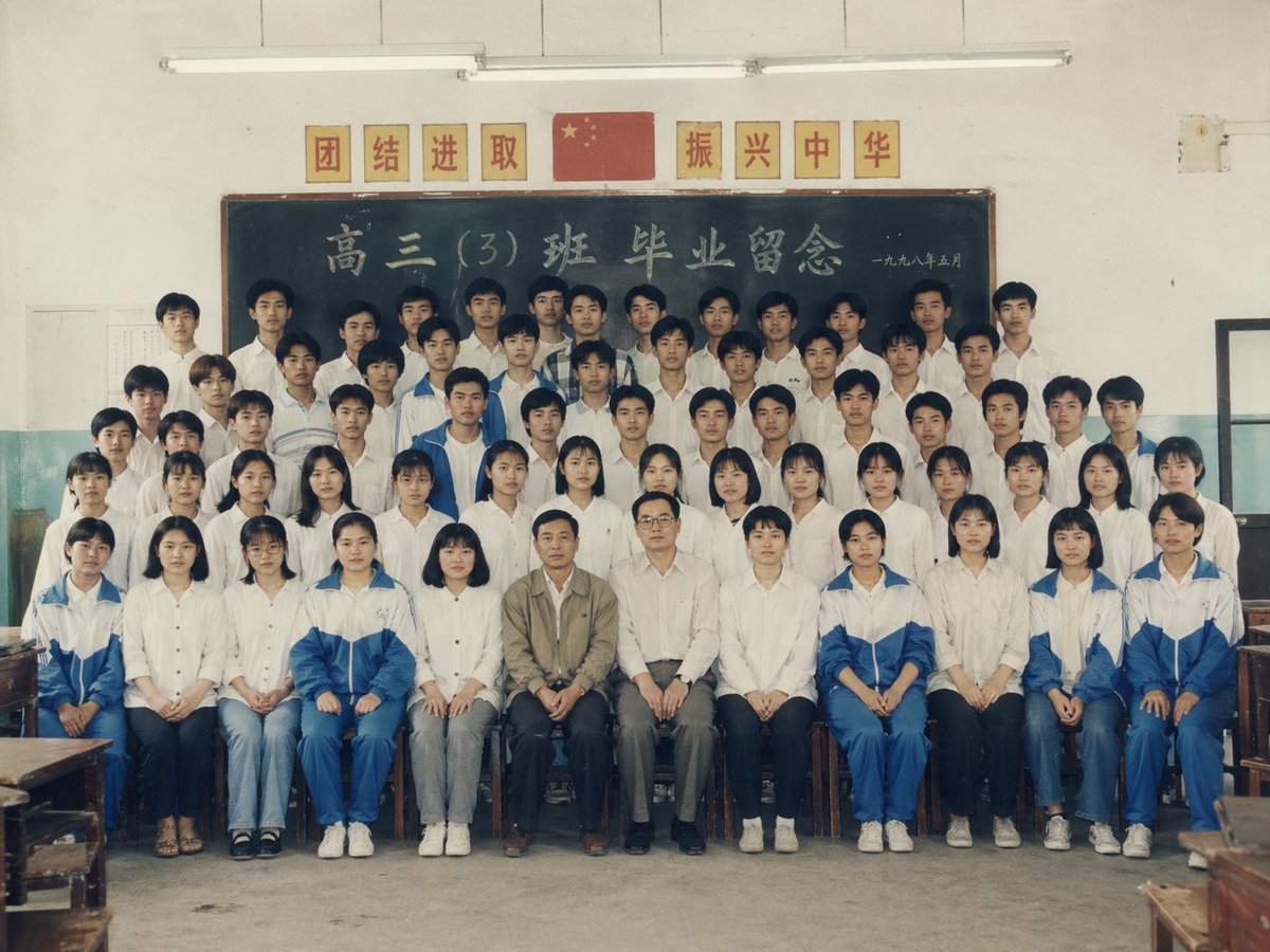 AI Prompt for Realistic 1990s Chinese Graduation Photo