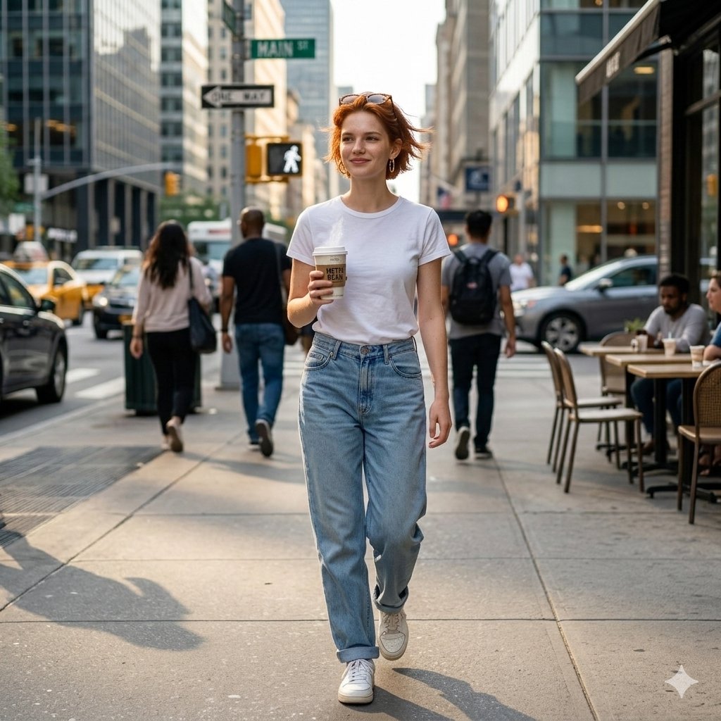AI Prompt for Realistic 8K Street Photography of a Young Woman