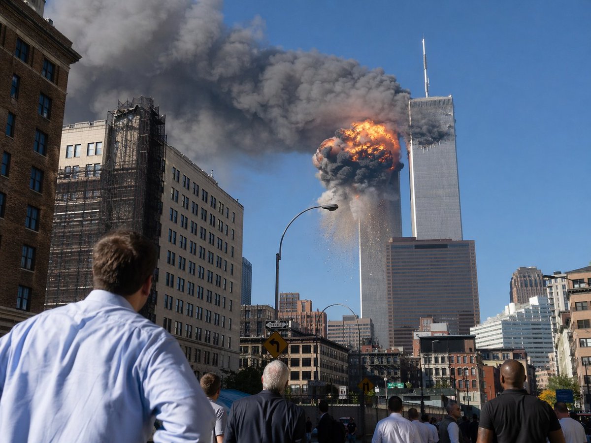 AI Prompt for Realistic 9/11 Twin Towers Street Photo