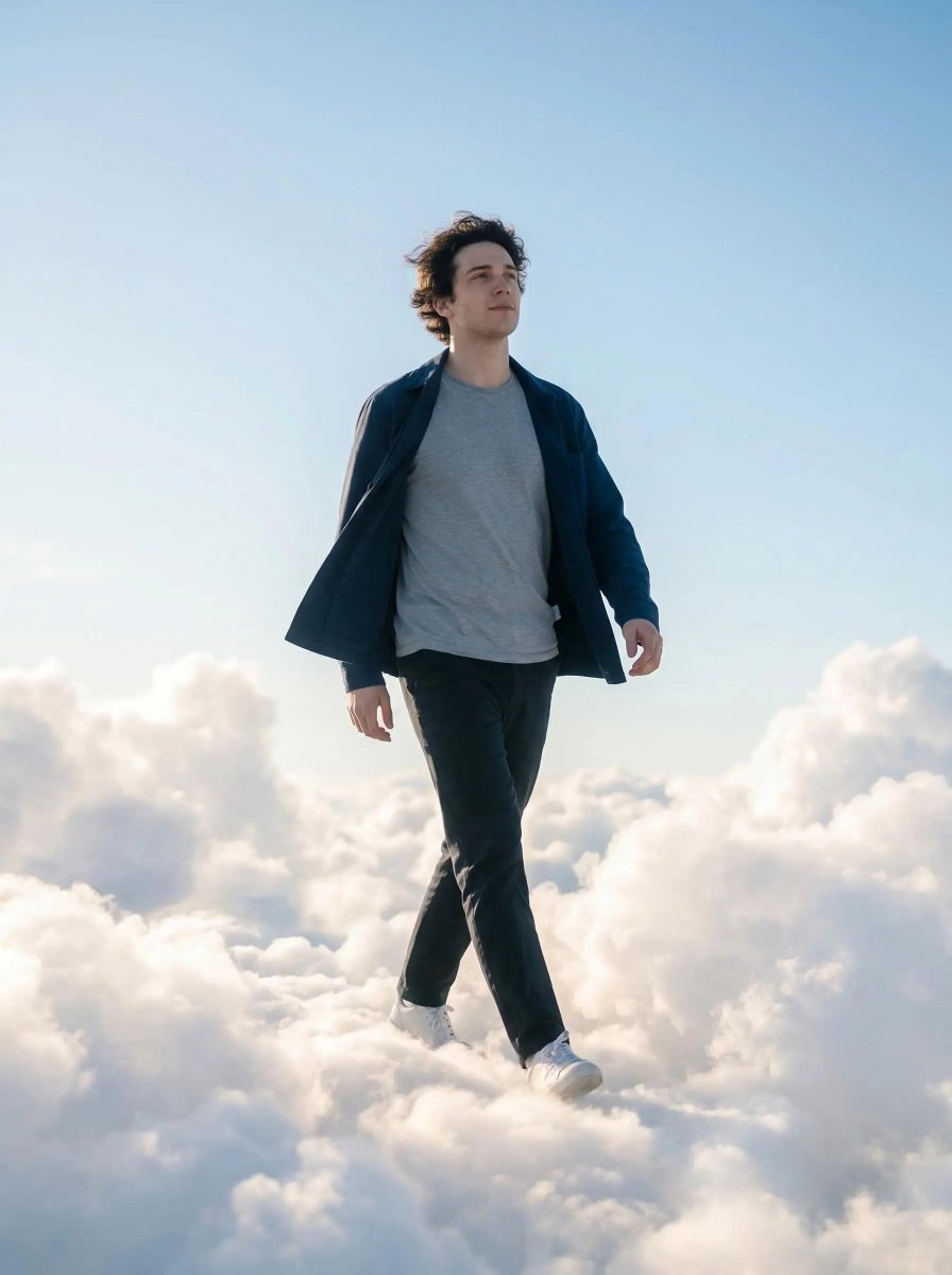 AI Prompt for Realistic Cinematic Cloud Walk Photography