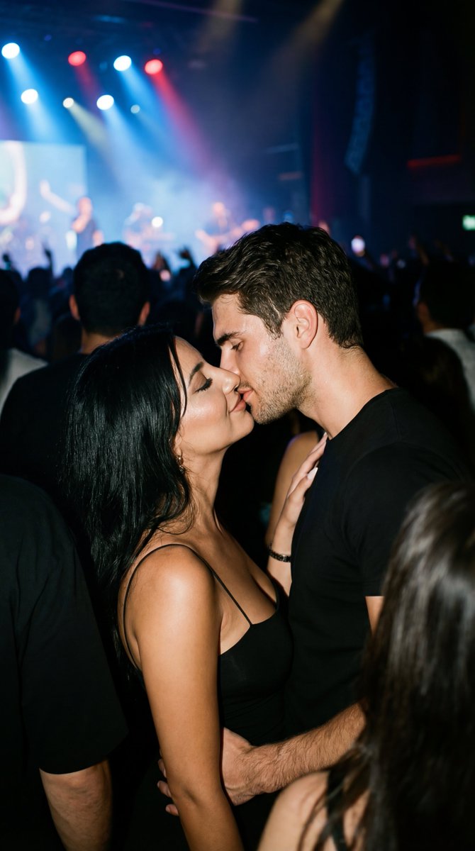 AI Prompt for Realistic Concert Photography of Lovestruck Couples for Social Media