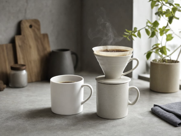 AI Prompt for Realistic E-commerce Photography: Minimalist Coffee Setup