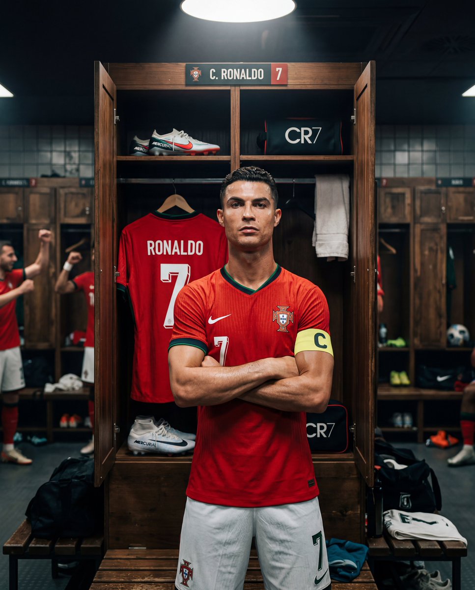 AI Prompt for Realistic Footballer Portrait in Locker Room Setting