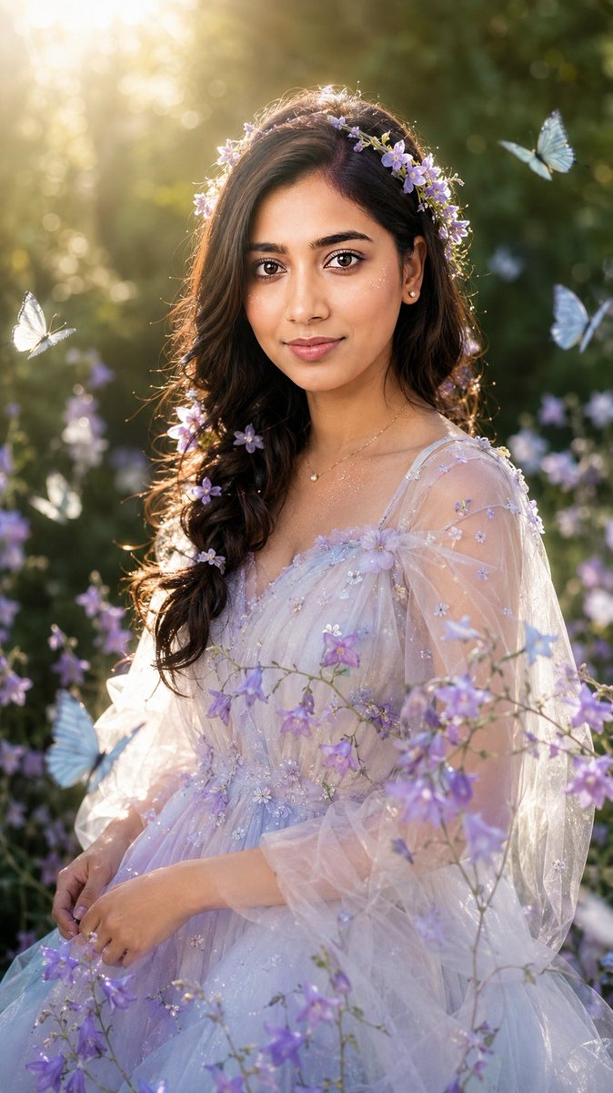 AI Prompt for Realistic Garden Fairy Portrait with Dreamy, Ethereal Effect
