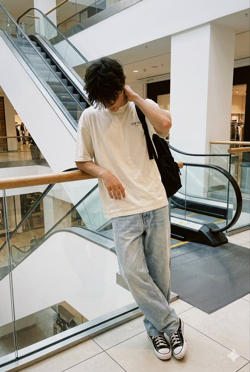 AI Prompt for Realistic Gen-Z Smartphone Photo with Escalator Background