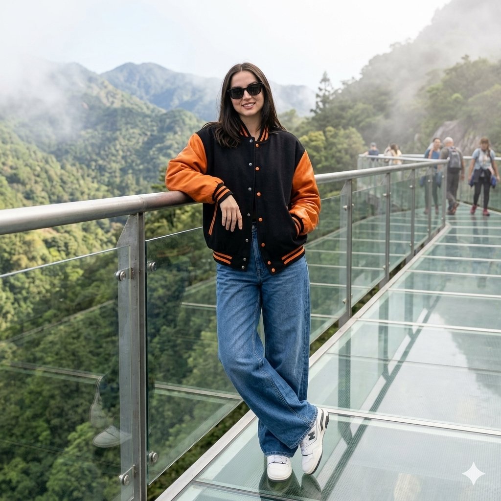 AI Prompt for Realistic Glass Bridge Self Portrait
